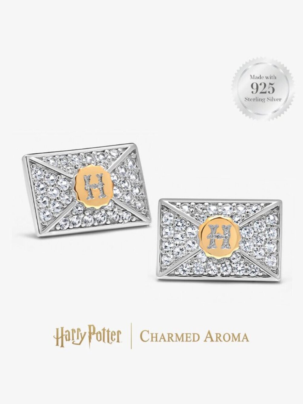 Harry Potter Hogwarts Acceptance Letter Stud Earrings - Real 925 Sterling Silver